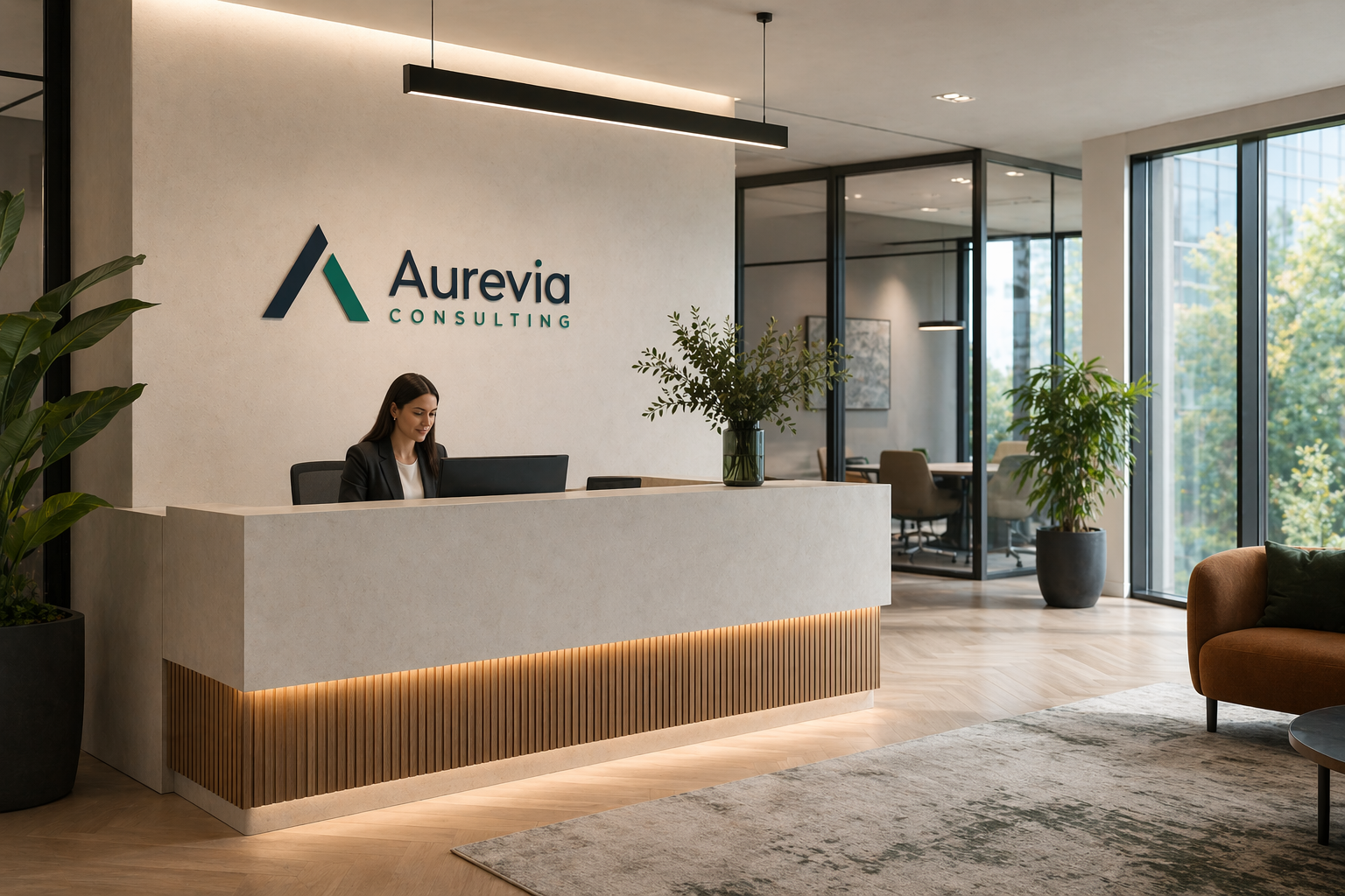 Empfangsbereich im Büro von Aurevia Consulting