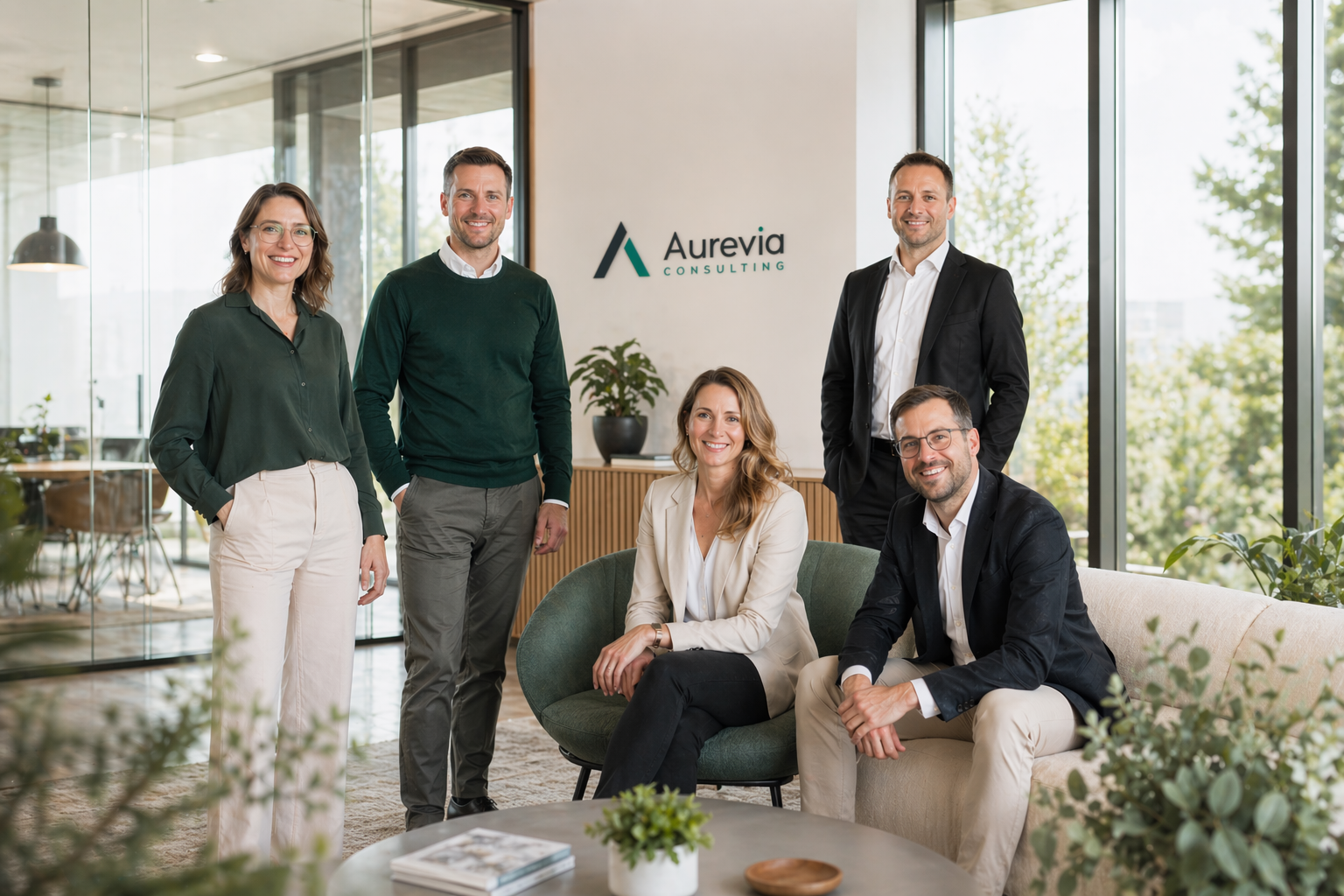 Team von Aurevia Consulting im modernen Büro